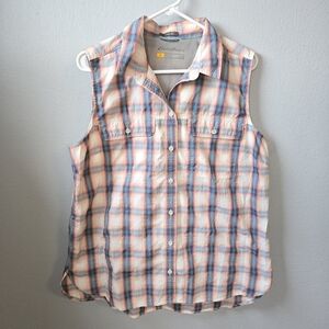 Eddie Bauer Large Plaid Travex Classic Fit Mountain Tank Outdoor Shirt